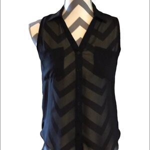Lush Sheer Hi Low Top Size XS Black